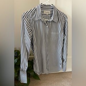 Women’s Nili Lotan Pin Stripped, Button Down Shirt-Size L